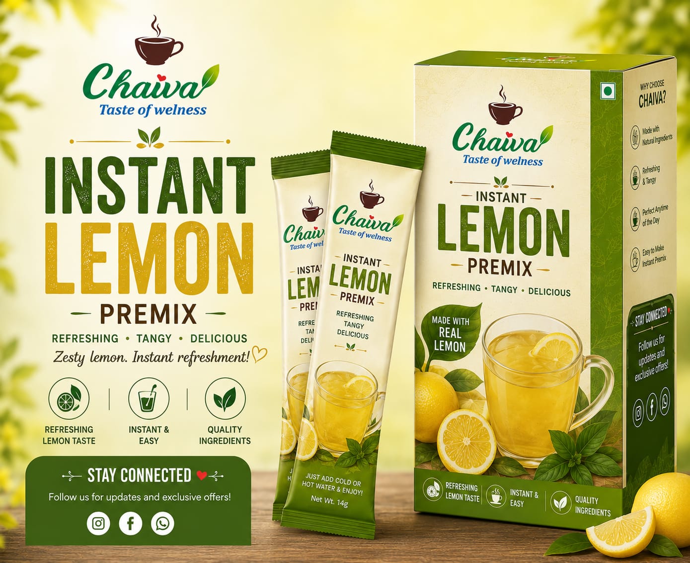 Chaiva Lemon Premix Tea with citrus slices